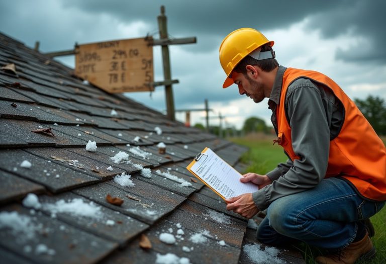 Assessing the roof: Determining how much hail damage to replace roof effectively.