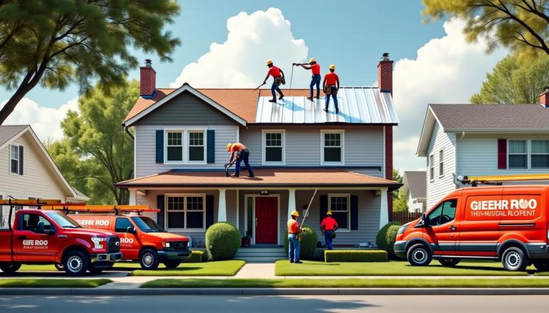 Expert steel roof contractors hard at work, ensuring a durable and stylish finish for your home.