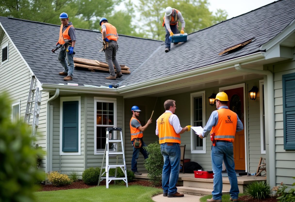 Roof replacement underway – are gutters included in roof replacement quotes? It’s important to ask! - Stonecreek Roofing Roof replacement underway – are gutters included in roof replacement quotes? It’s important to ask!