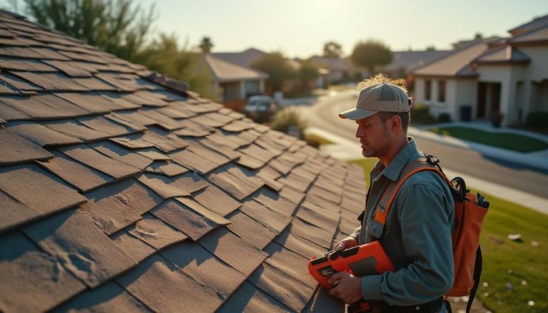 Inspecting the damage: Signs Your Gilbert Roof Needs Replacing After a Dust Storm. Stay vigilant and ensure your home is protected!