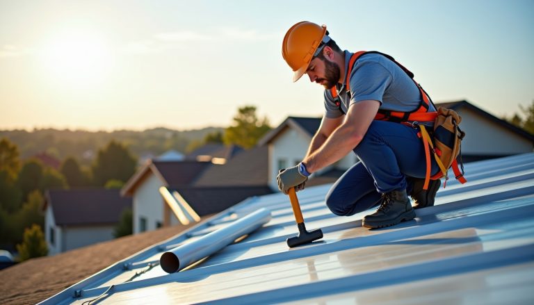 Expert at work: Ensuring quality metal roof repair to keep your home protected.