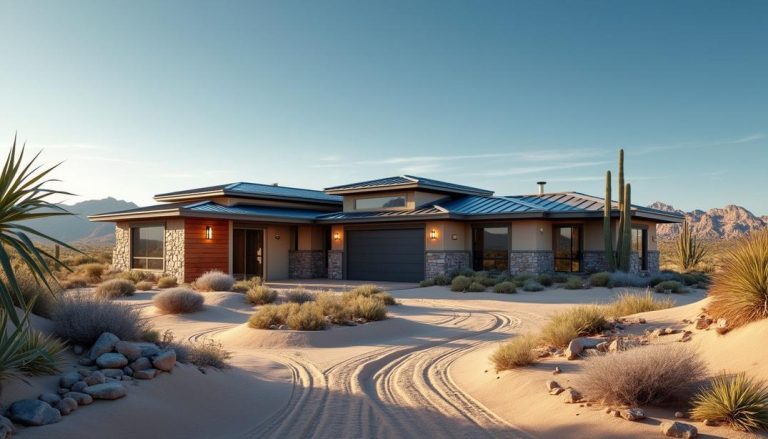 Desert elegance meets durability with this stunning Arizona home featuring sleek steel roofing.