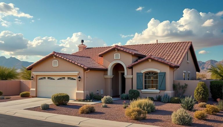 This charming desert home showcases the durability of roofing materials—ever wondered, "how long does a roof last in Arizona?"