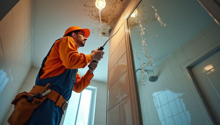 When faced with a water leak in the ceiling, it's crucial to know who to call for water leak in ceiling—this professional plumber is on the job, ensuring a quick fix!