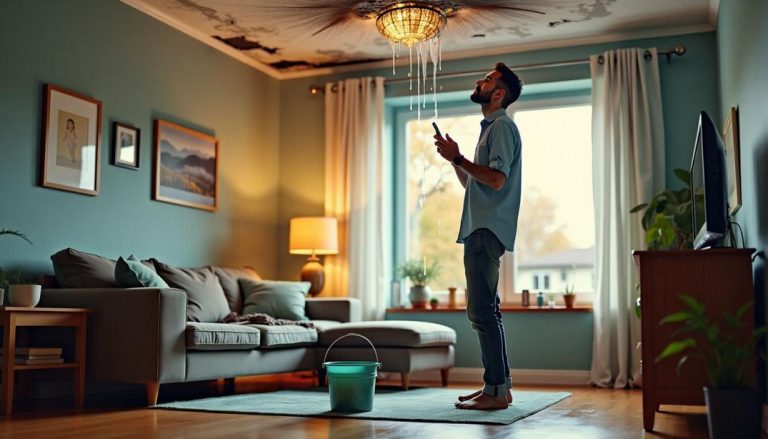 A guy experiencing water leak